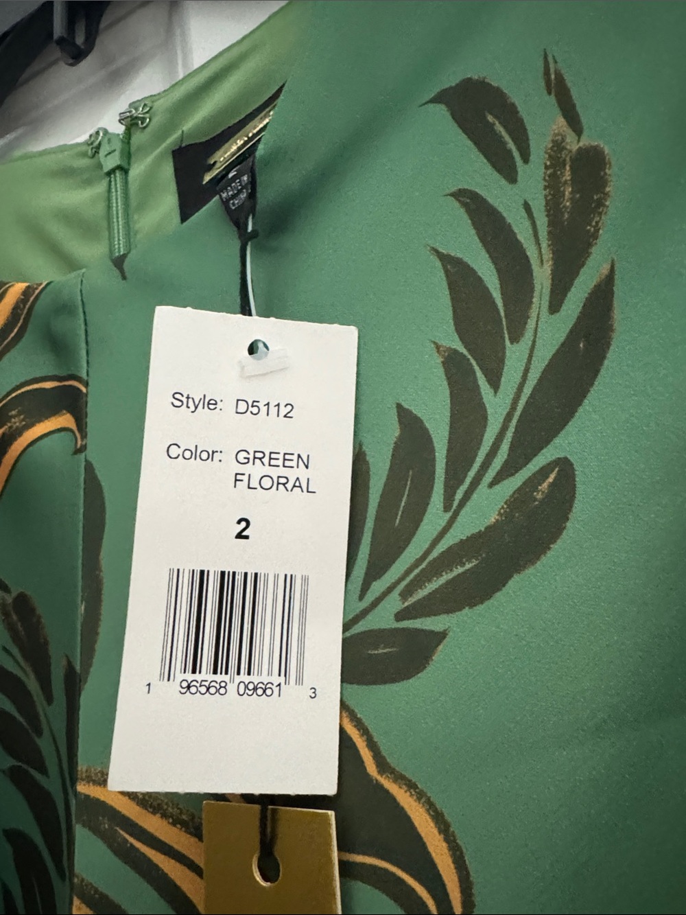 Alexia Admor Green Satin Midi Dress with Yellow Floral Print - Picture 2 of 6